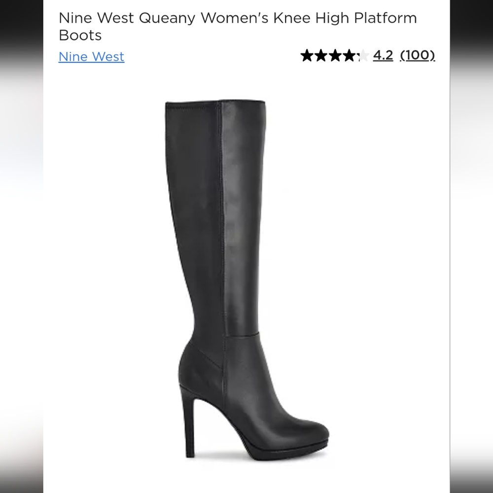 Platform knee high boot zip up stiletto size 10